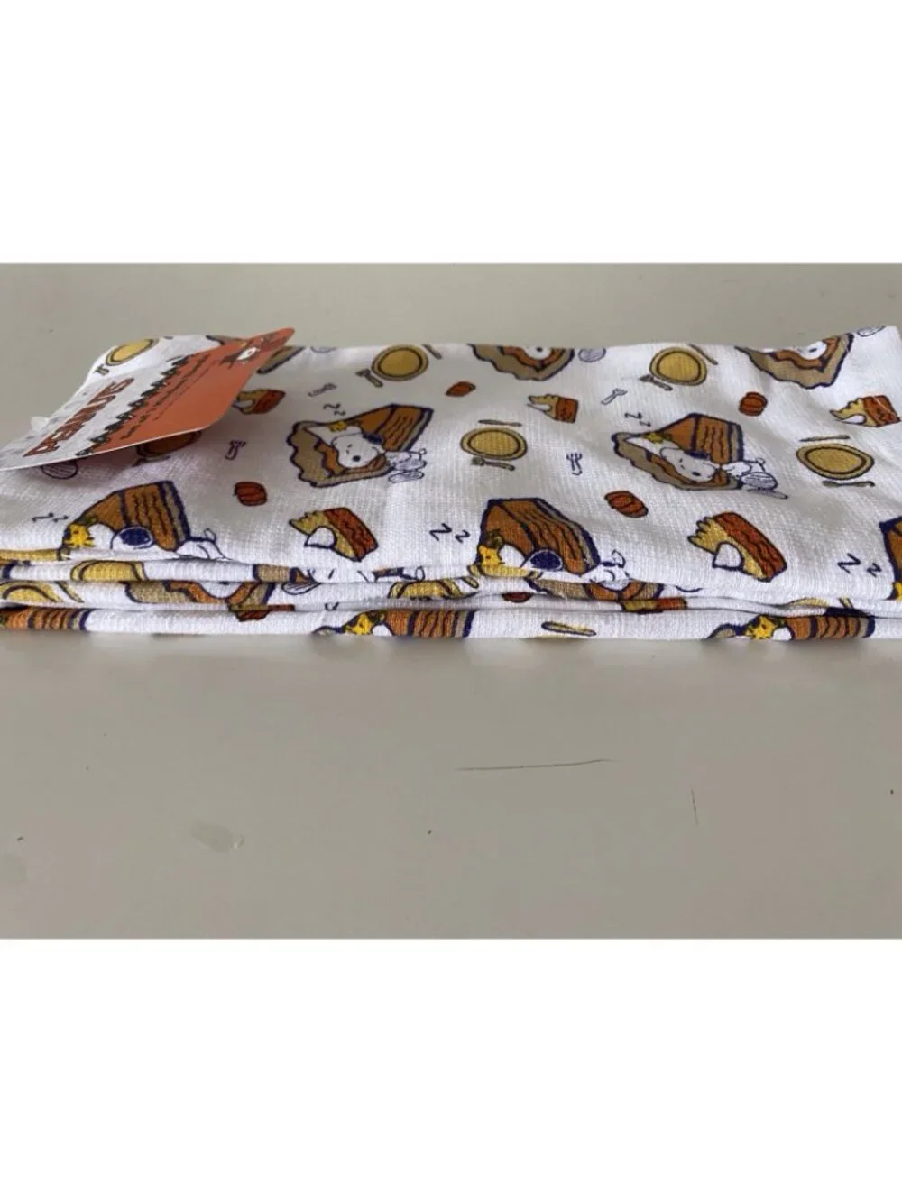 2 Pk Peanuts Snoopy Chef Autumn Fall Pumpkin Pie Kitchen Towels 18” X 28” NEW